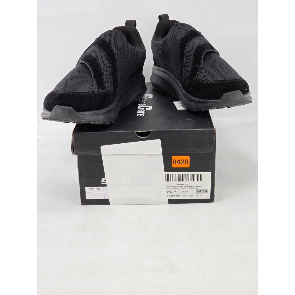 SilentCare Diabetic Shoes Men 14W Black Wide Toe Box B0627-W - Excellent